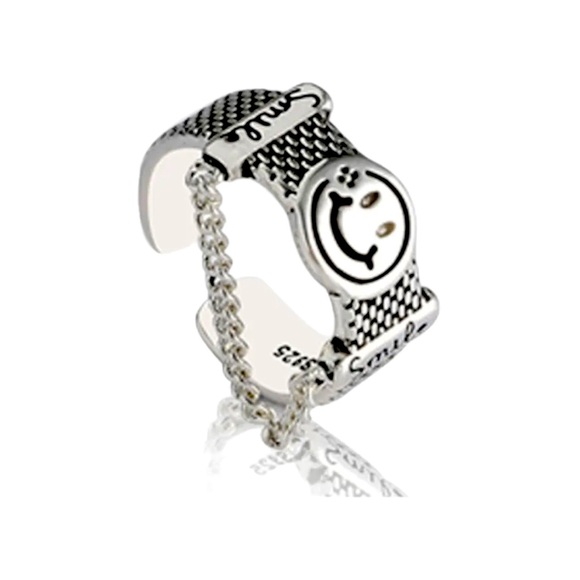 RING S925 Smiley Chain Adjustable - Picture 1 of 2
